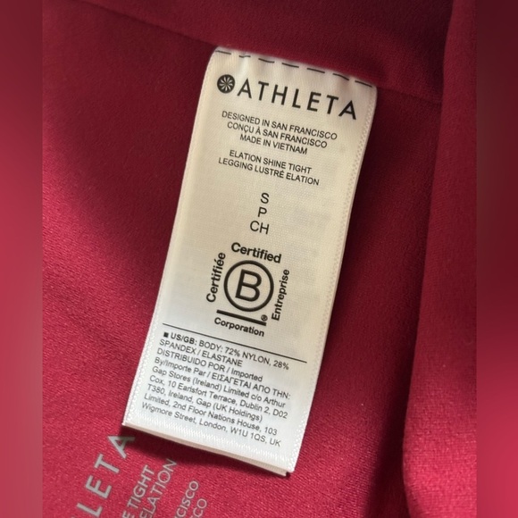 Athleta Elation Shine Tight Small Decadent Red NWT - Picture 10 of 11